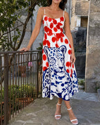 Willluxe® Leopard Graphic Print Midi Dress
