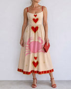 Willluxe® Heart Motif Sleeveless Midi Dress