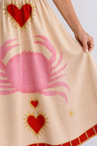 Willluxe® Heart Motif Sleeveless Midi Dress
