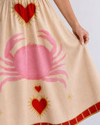 Willluxe® Heart Motif Sleeveless Midi Dress