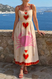 Willluxe® Heart Motif Sleeveless Midi Dress