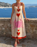 Willluxe® Heart Motif Sleeveless Midi Dress