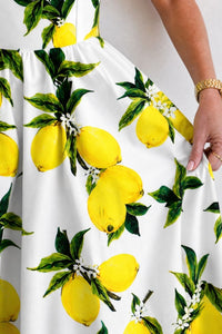 Willluxe® Lemon Print Sleeveless Midi Dress
