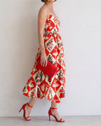 Willluxe® Diamond Print Sleeveless Midi Dress