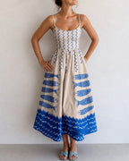 Willluxe® Fish Print Sleeveless Midi Dress