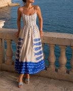 Willluxe® Fish Print Sleeveless Midi Dress