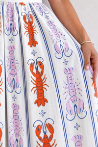 Willluxe® Lobster Print Sleeveless Midi Dress