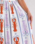 Willluxe® Lobster Print Sleeveless Midi Dress