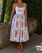 Willluxe® Lobster Print Sleeveless Midi Dress