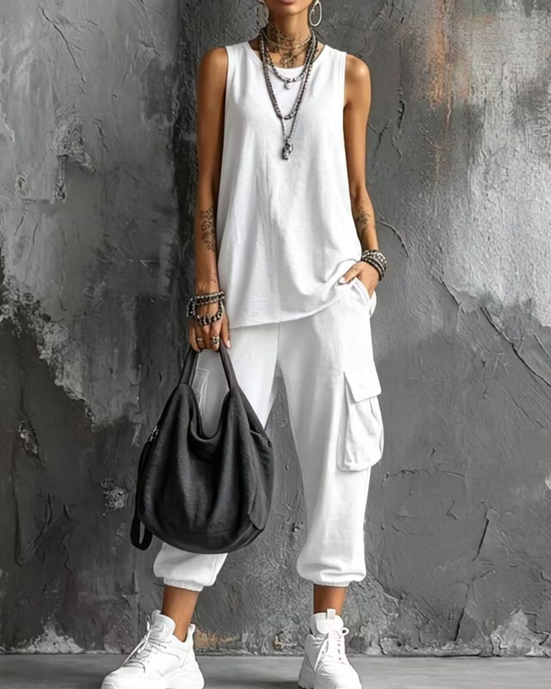 Willluxe® Sleeveless Tank & Cropped Ankle Pants Set