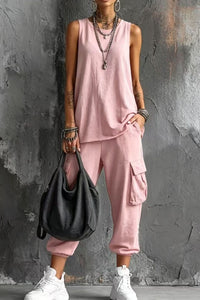 Willluxe® Sleeveless Tank & Cropped Ankle Pants Set