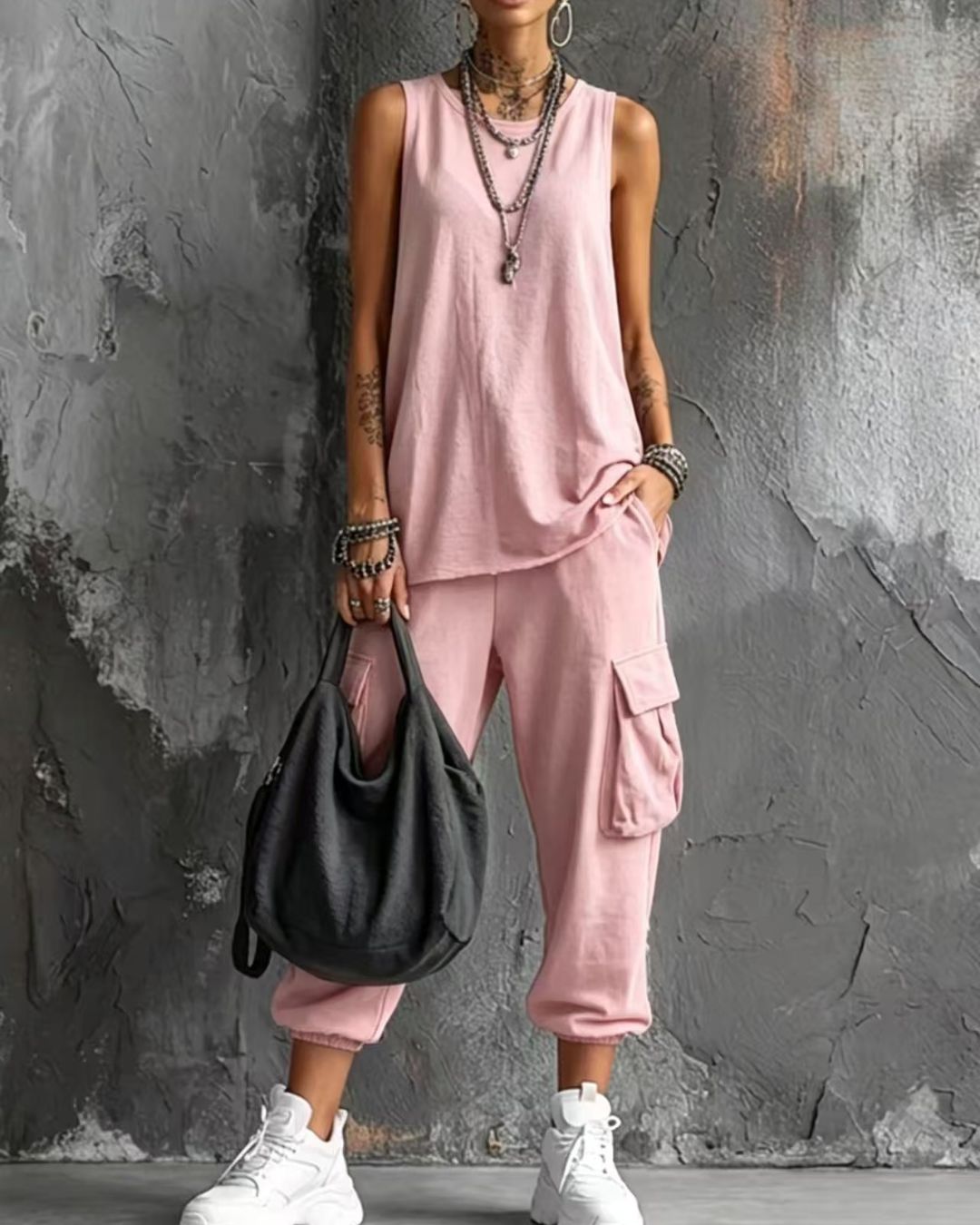 Willluxe® Sleeveless Tank & Cropped Ankle Pants Set