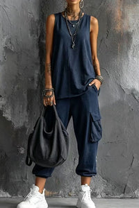 Willluxe® Sleeveless Tank & Cropped Ankle Pants Set