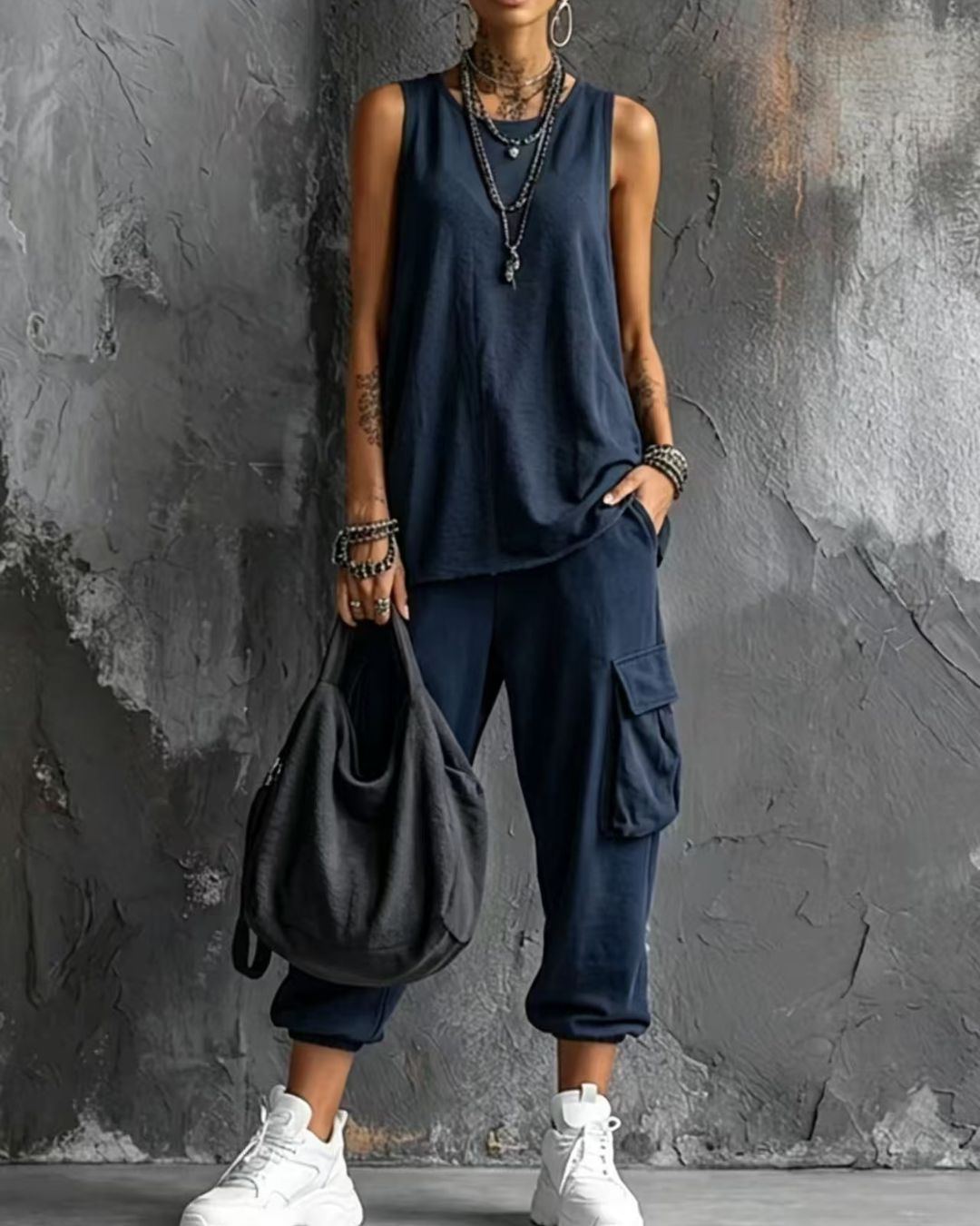 Willluxe® Sleeveless Tank & Cropped Ankle Pants Set