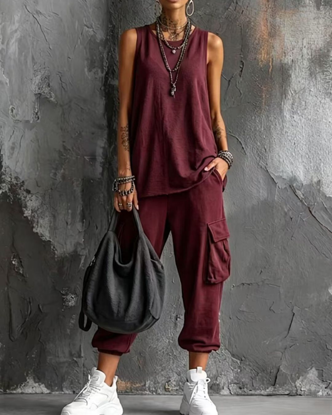 Willluxe® Sleeveless Tank & Cropped Ankle Pants Set