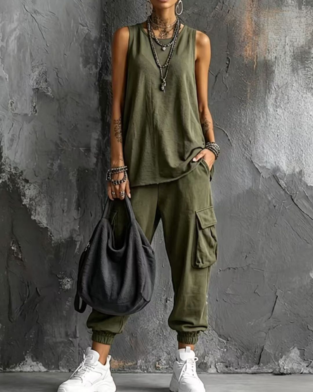 Willluxe® Sleeveless Tank & Cropped Ankle Pants Set