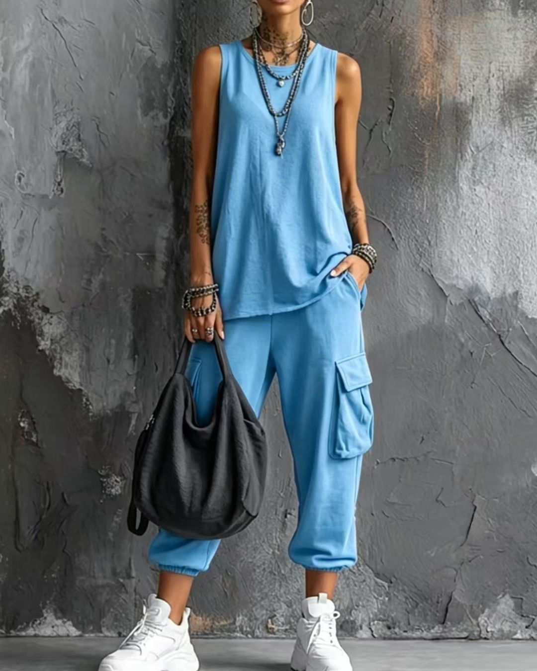 Willluxe® Sleeveless Tank & Cropped Ankle Pants Set