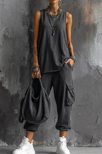 Willluxe® Sleeveless Tank & Cropped Ankle Pants Set