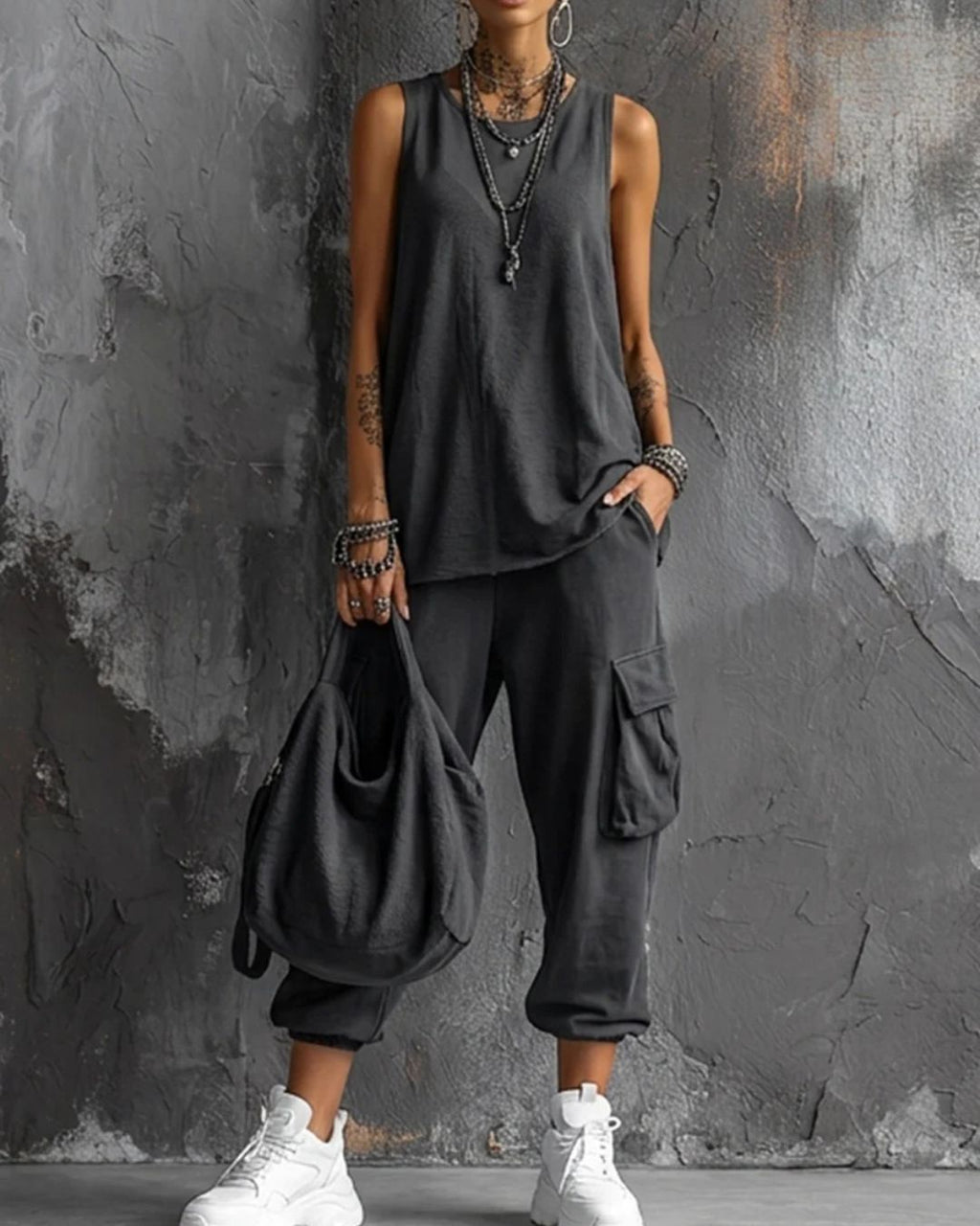 Willluxe® Sleeveless Tank & Cropped Ankle Pants Set