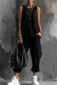Willluxe® Sleeveless Tank & Cropped Ankle Pants Set