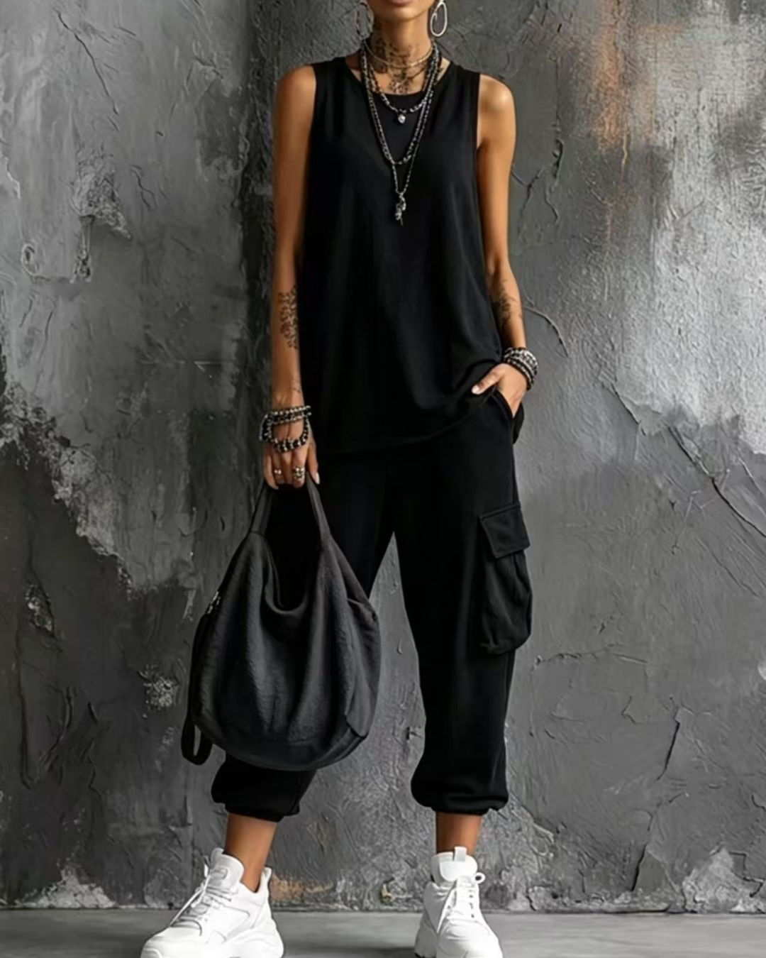 Willluxe® Sleeveless Tank & Cropped Ankle Pants Set