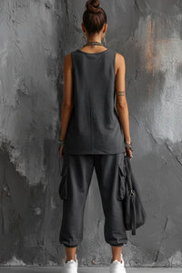 Willluxe® Sleeveless Tank & Cropped Ankle Pants Set