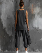 Willluxe® Sleeveless Tank & Cropped Ankle Pants Set