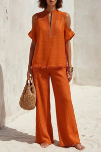 Willluxe® Off-Shoulder Short-Sleeve Pantsuit