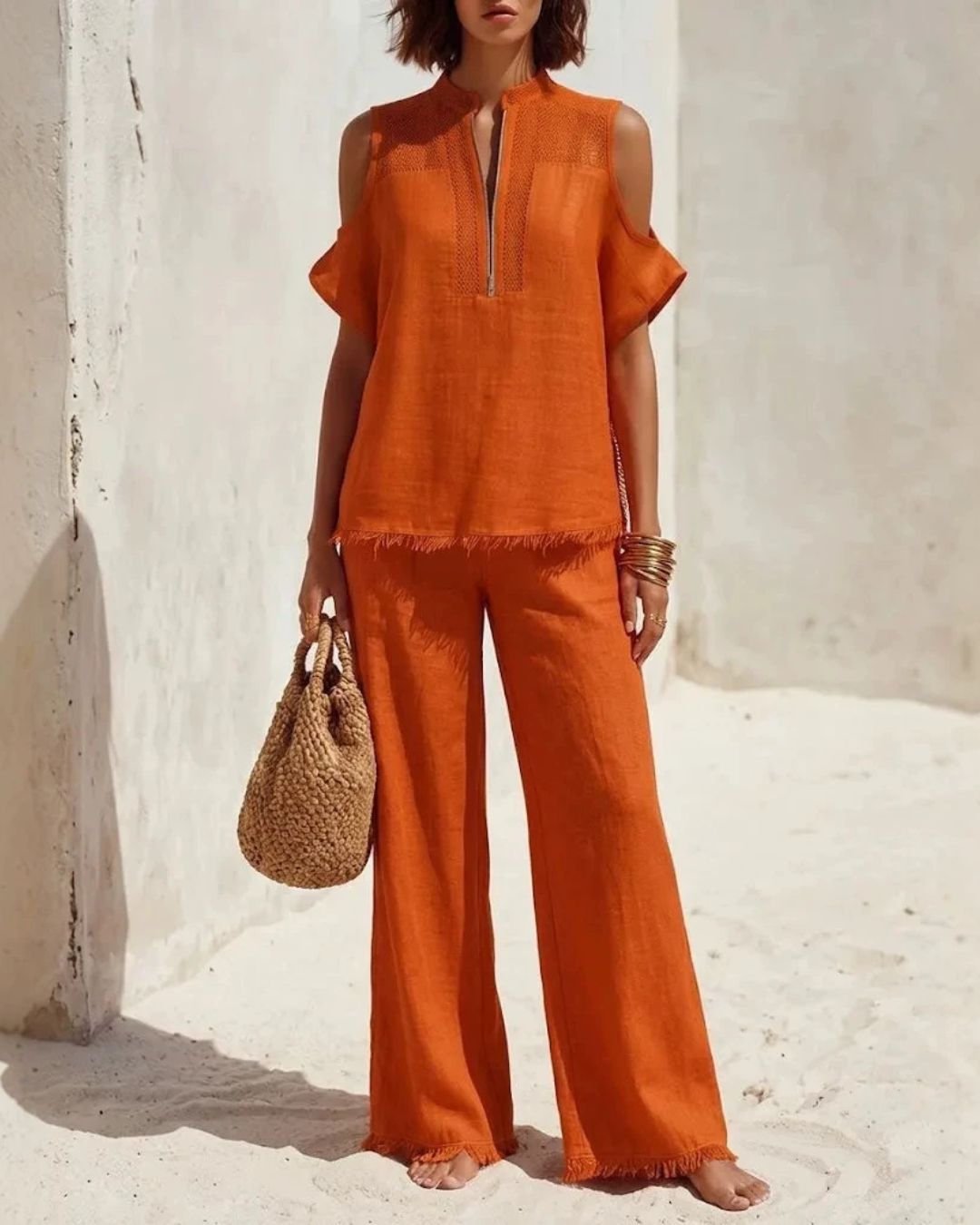 Willluxe® Off-Shoulder Short-Sleeve Pantsuit