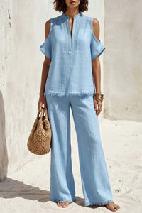 Willluxe® Off-Shoulder Short-Sleeve Pantsuit