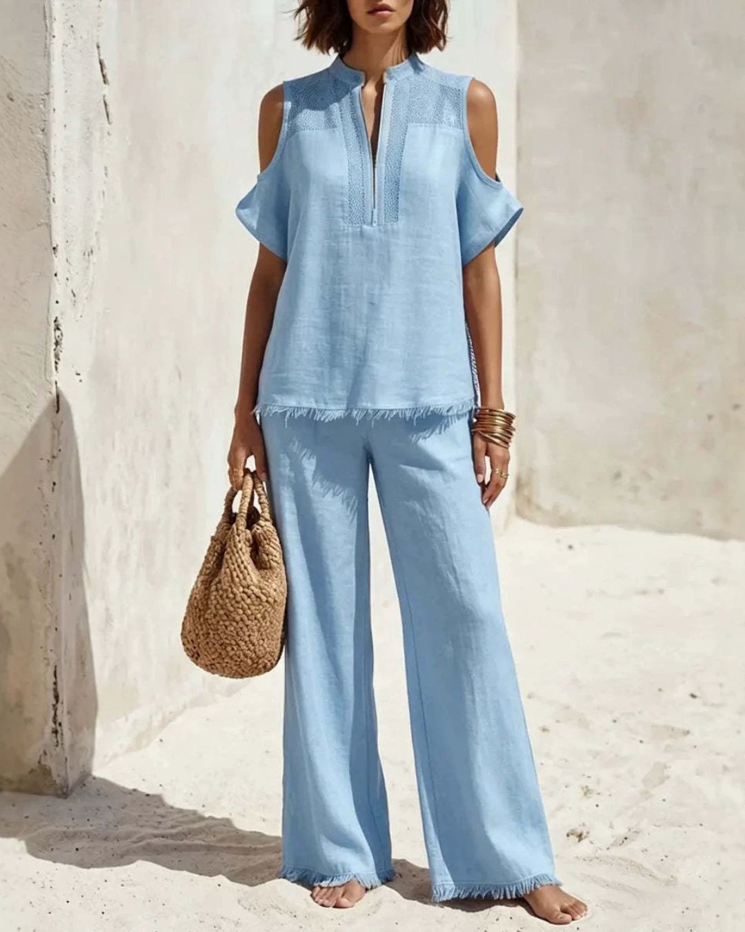 Willluxe® Off-Shoulder Short-Sleeve Pantsuit