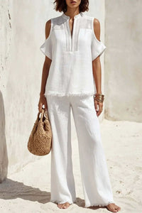 Willluxe® Off-Shoulder Short-Sleeve Pantsuit