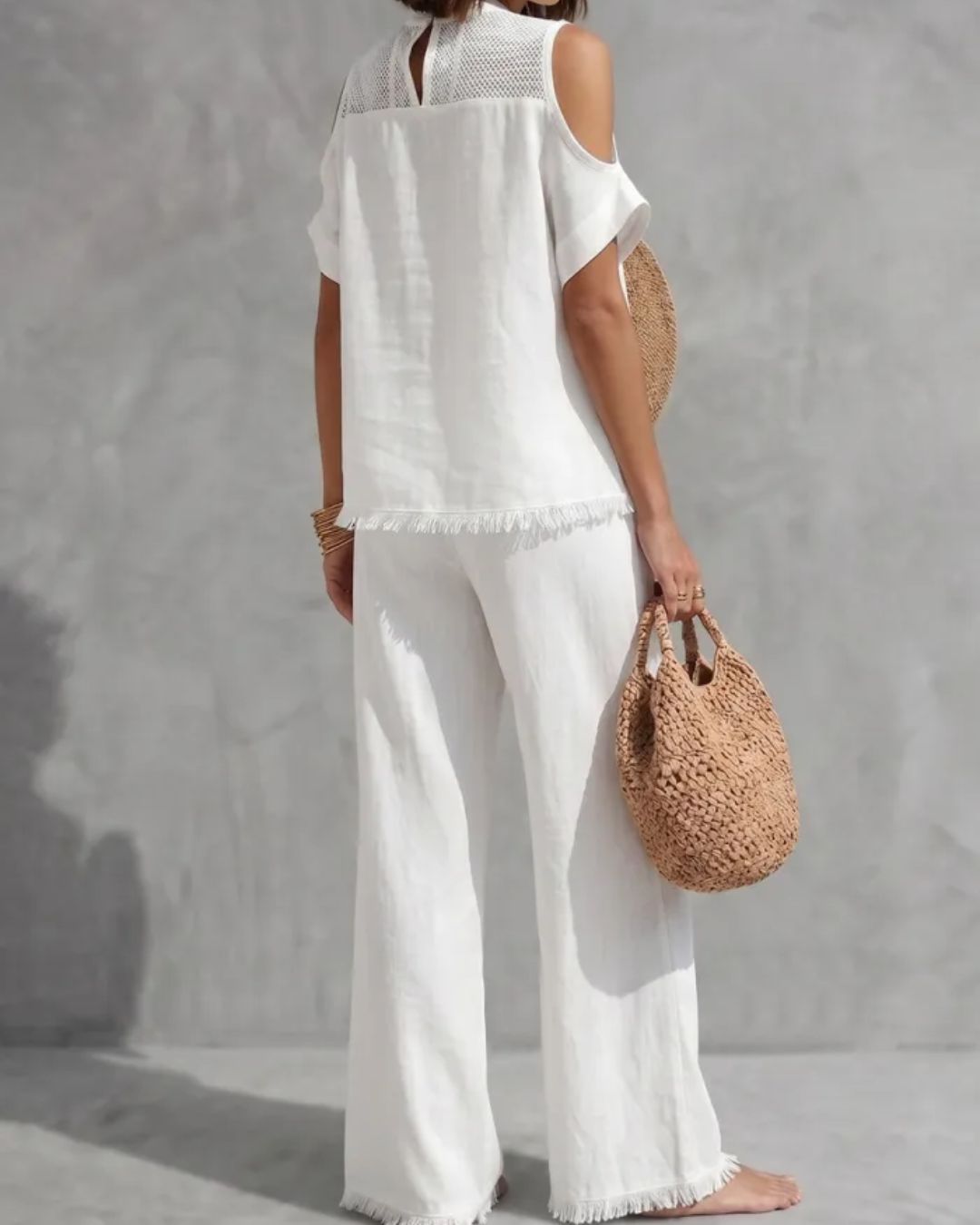 Willluxe® Off-Shoulder Short-Sleeve Pantsuit