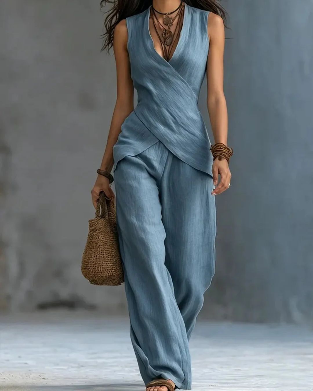 Willluxe® European Chic V-Neck Casual Set