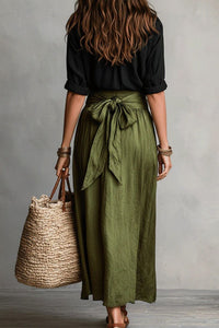 Willluxe® Button Down Midi Skirt Set