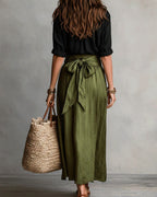 Willluxe® Button Down Midi Skirt Set