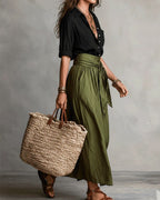 Willluxe® Button Down Midi Skirt Set