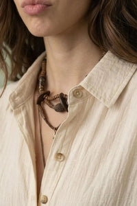 Willluxe® Button-Up Shirt and Wide Leg Shorts Vacation Outfit