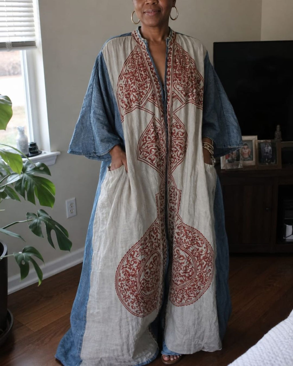 Willluxe® Loose Sleeves Ethnic Printed V-Neck Jumpsuits
