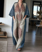 Willluxe® Loose Sleeves Ethnic Printed V-Neck Jumpsuits