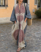 Willluxe® Loose Sleeves Ethnic Printed V-Neck Jumpsuits