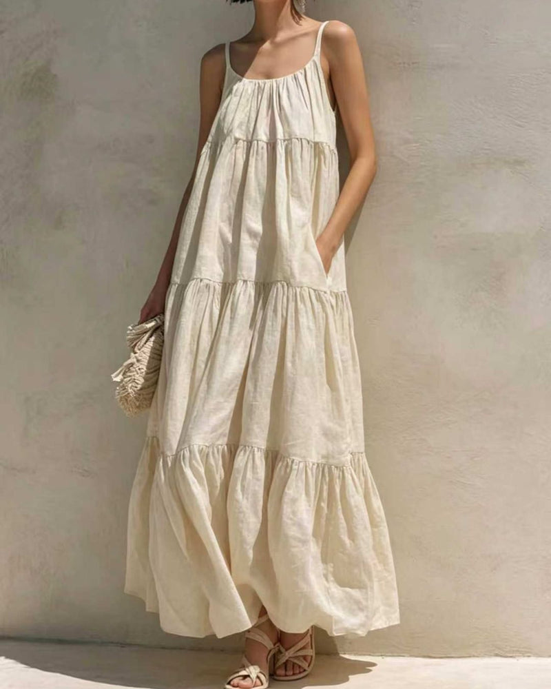 Willluxe® Boho Tiered Maxi Dress Flowy Strappy
