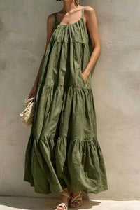 Willluxe® Boho Tiered Maxi Dress Flowy Strappy