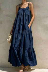 Willluxe® Boho Tiered Maxi Dress Flowy Strappy