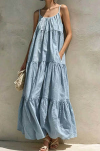 Willluxe® Boho Tiered Maxi Dress Flowy Strappy