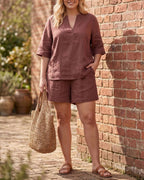 Willluxe® Effortless V-Neck Shirt and Shorts Set