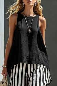 Willluxe® Flared Tank Top and Striped Shorts Set