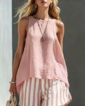 Willluxe® Flared Tank Top and Striped Shorts Set