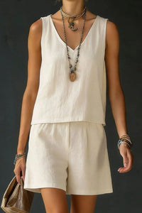 Willluxe® Sage Relaxed Shirt Drawstring Shorts Set