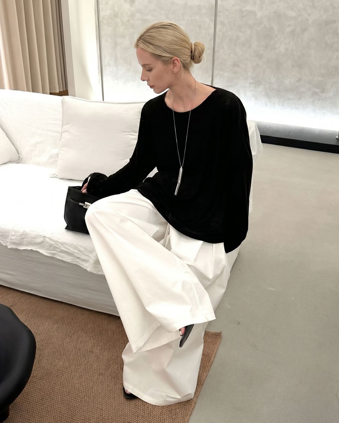 Willluxe® Lace Open-Back Statement Relaxed Fit  Basic Tee